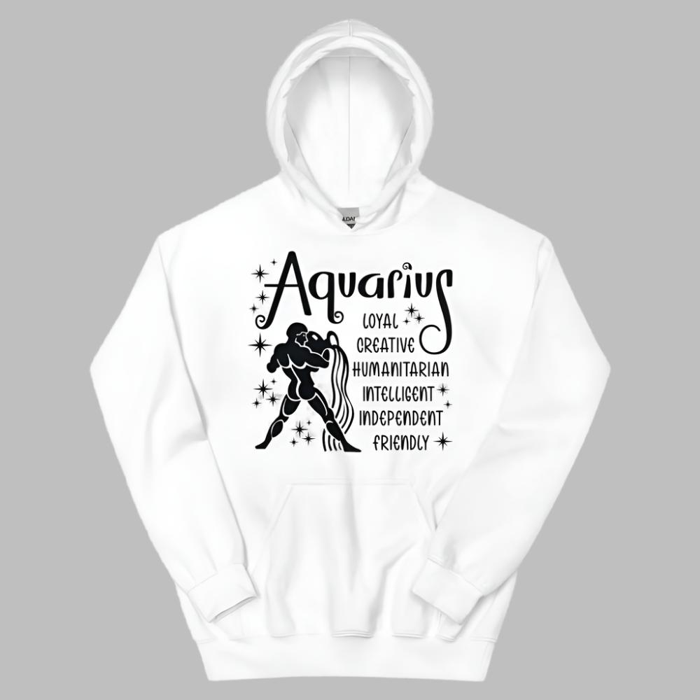 Aquarius Zodiac Positive Traits Hoodie - White Color - https://ascensionemporium.net